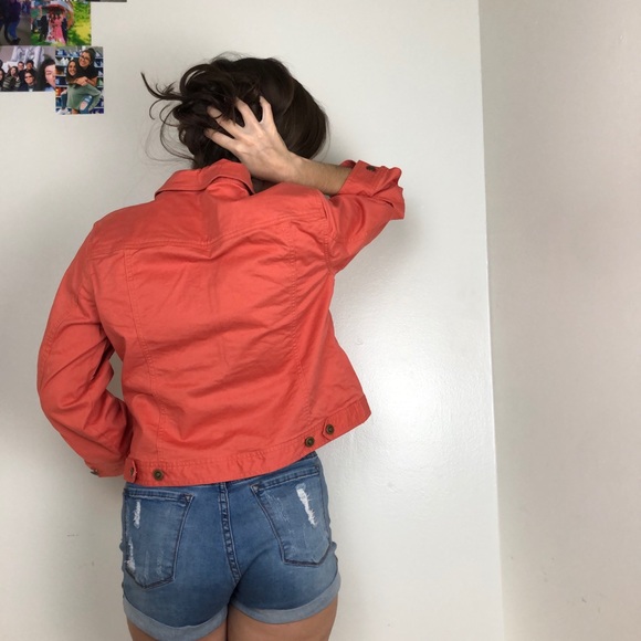 PEACHY ORANGE DENIM JACKET - Picture 4 of 4
